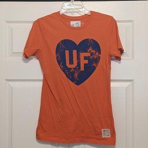 Womens Vintage Style UF Heart Orange T-Shirt - Size L